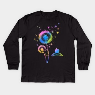 Teacher Dandelion Kids Long Sleeve T-Shirt